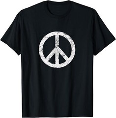 Distressed Hippie Peace Sign Cool Vintage Symbol Gift Unisex T-Shirt