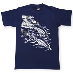Vintage 90s Dolphin Animal Nature Wildlife T-shirt Size M Single Stitch USA Made