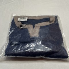 Men’s Henley Longsleeve Shirt Lightweight V Neck Pullover Navy Blue Size XL