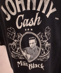 Johnny Cash The Man in Black Graphic T-Shirt Black Size 2XL Country Music Band