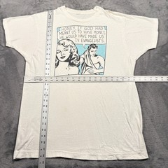 Vintage 90s Roy Lichtenstein Flying Fish LA Art T-Shirt Mens Large White Graphic