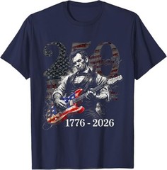Abraham Lincoln Playing Guitar 4th July 250th Anniversary T-Shirt