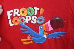 Vtg Y2K 2000 Kellogg Cereal Mens XL Faded Froot Loops Short Sleeve T-Shirt Red