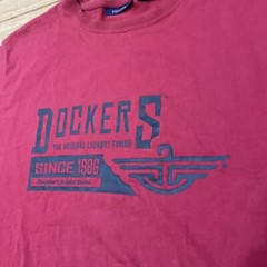 Dockers Khakis T Shirt Men XL Red Retro Laundry Finish Vtg 90s Spellout Tee XL