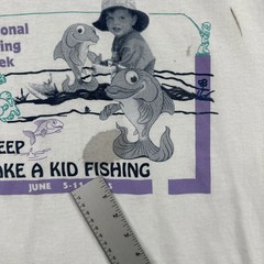 Vtg Hanes Heavyweight 50/50 Mens XL 90s Distressed White Shirt 1995 Fishing Week