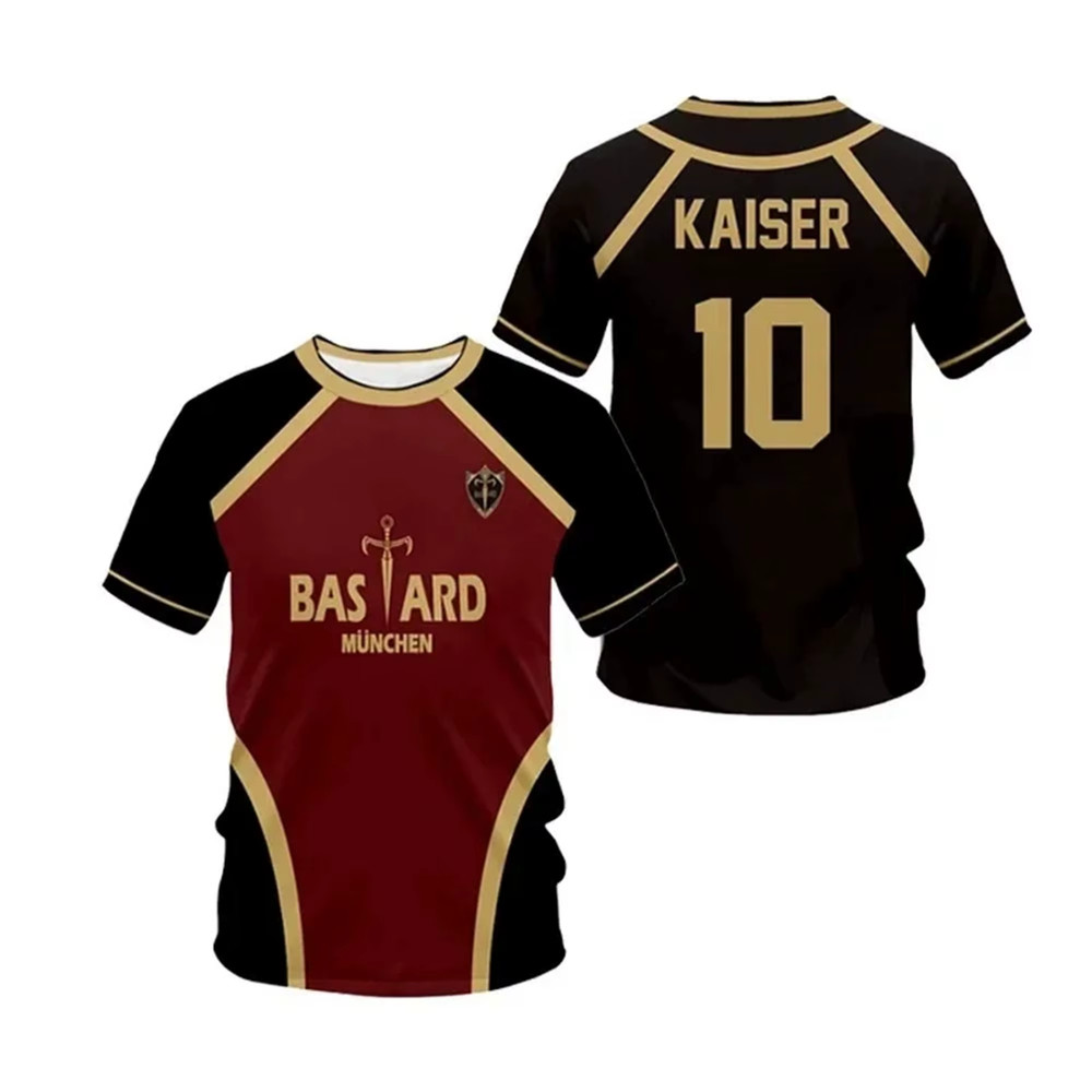 Blue Lock Anime Jersey Futsal Replica Bastard Munich 3D Sports T-Shirt