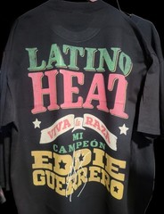 EDDIE GUERRERO LATINO HEAT ON A SHAKA HEAVYWEIGHT GARMET DYED T SHIRT “MODERN”