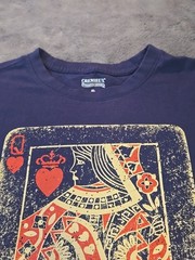 Daniel Cremieux Queen of Hearts T Shirt Mens XL Poker Card Graphic Print Blue