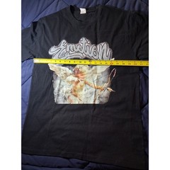 Emotion Angel Cherub Graphic T-Shirt Mens Medium Black Streetwear Y2K Cupid Tee