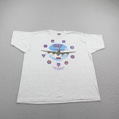 Vintage B-17 Bomber Shirt Mens 2XL Gray Flying Fortress Airplane Plane 909 90s
