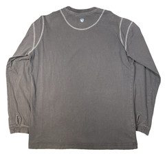 Kuhl Kommando Crew Shirt Mens Medium Gray Organic Cotton Long Sleeve Pocket