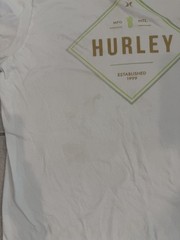 Hurley Men’s Size Large White Short Sleeve T-Shirt With Square Hurley Logo