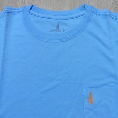 JOHNNIE O Mens S SMALL T SHIRT SUN LINE MALIBLU BLUE GRAPHIC SHORT SLEEVE GOLF