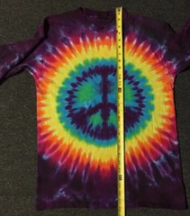 Vtg 90s Peace Tie Dye AOP Shirt M USA Single Stitch Hippie Surf Grunge Biker 80s