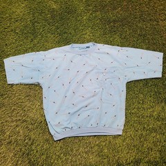 VTG 80s Street Scene Geometric Shirt M Banded Bottom Blouson Retro Dad
