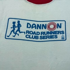 Vintage 70s Dannon Yogurt Road Runners Club Series Ohio Ringer T-Shirt – Large