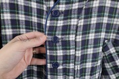 Vintage 90s Mens XL Faded Flannel Pajamas Night Gown Pullover Shirt Plaid USA