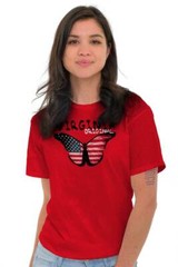 Virginia Original Butterfly America Souvenir Womens Short Sleeve Crewneck Tee
