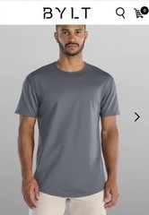 BYLT Premium Basics T-Shirt Mens M Drop Cut S/S Bylt Blend Signature Charcoal