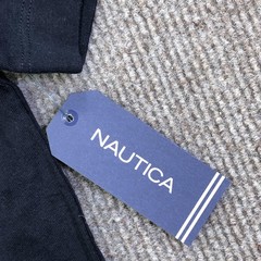 Nautica Shirt Mens Medium Blue Pocket Tee Tagless Cotton Crewneck Nautical