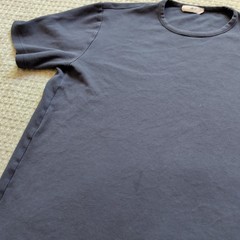Mr P Porter Shirt Mens Medium Blue Solid Cotton Crewneck T-Shirt Made Portugal