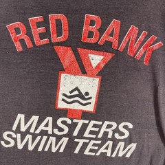 Vintage 80’s Red Bank YMCA Swim Team T Shirt Adult Medium Black Polycotton NJ