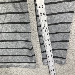 Patagonia Henley Shirt Mens Medium Grey Striped Organic Cotton Long Sleeve