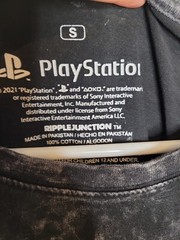 Playstation Long Sleeve Shirt Mens Large Heathered Gray Ripple junction Small