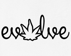 Evolve Cannabis Leaf Word Art T-Shirt Weed Marijuana Graphic Tee