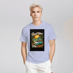1 Pack Crew Neck For Men’s 100% Cotton Soft T-Shirt Designed Tee