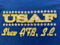 VTG USAF T-Shirt Mens Medium Blue Air Force USA Military Y2K Embroidered Logo