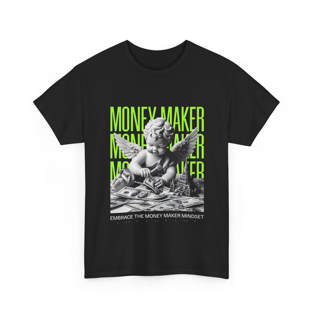 Money Maker Angel T-Shirt Cherub on Cash Graphic Shirt