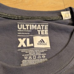 Adidas Ultimate Tee Mens XL Gray Climalite Short Sleeve Logo Graphic T-Shirt