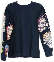 New Thermal Light Weight T-Shirt Tatoo Graphic Design Sleeves In M-4XL Skulls