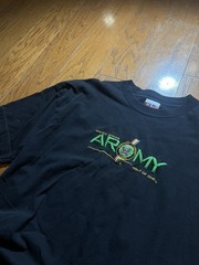 Vintage Stitched Embroidered T Shirt XL 90s USA Made Army Military Black Tee Y2K