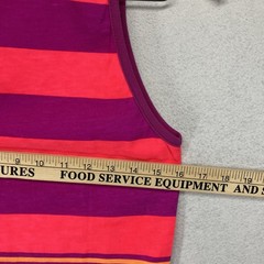 Vintage Sporty 80s 90s Tank Top Sport Stripes BRIGHT NEON Extra Small 32×22