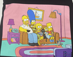 The Simpsons T-Shirt Men’s 3XL Couch Scene Black W/Pink Graphics 100% Cotton