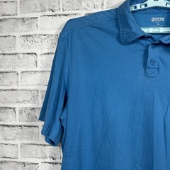 Duluth Shirt Mens XL Longtail Short Sleeve Polo Blue Workwear Casual