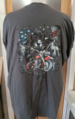 BIKER T Shirt WOLF EAGLE America FLAG V Twin Patriotic CHOPPER Motorcycle Sz 4XL