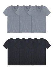 Fruit Of The Loom 6 Pack Moisture Wicking V Neck T Shirts Men’s Size S (34-36)