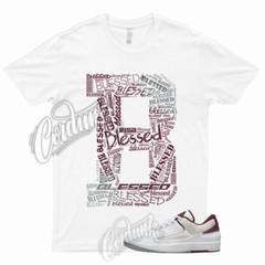 BLESSED T Shirt to 2 Low Cherrywood Red Light Steel Grey Bordeaux Maroon Dunk 1