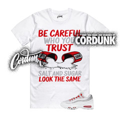 Air Max 95 Big Bubble England Red Metallic Silver White T Shirt Match SUGAR