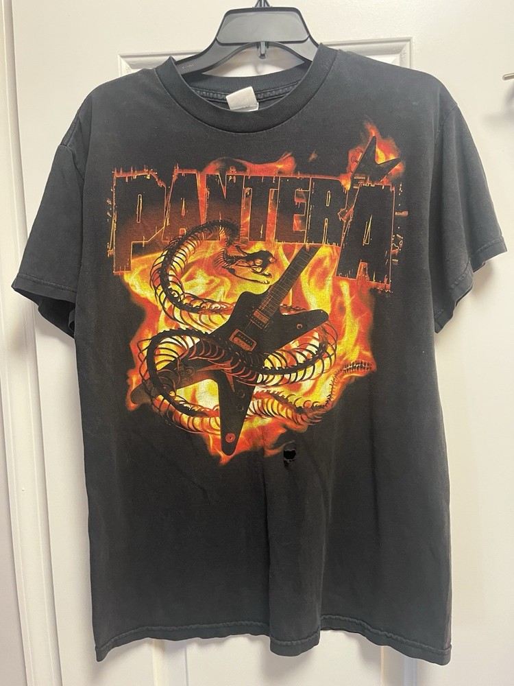 Vintage Pantara Flaming Guitar Band T Shirt Men’s Size Medium