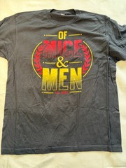 Of Mice & Men T Shirt Mens XL Black Red Yellow Est 2009 Metalcore Band Tee NWOT