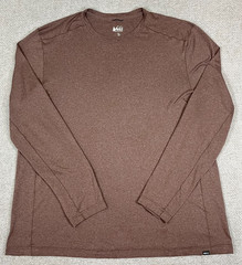 REI Co-Op T-Shirt Long Sleeve Base Layer Sahara Men’s Size XL Heather Brown