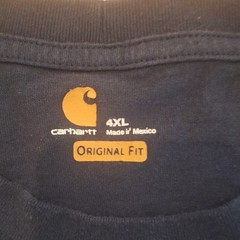 Carhartt K87 Navy Original Fit Pocket Logo Crew Neck T-Shirt Men 4XL Regular