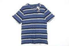 BUFFALO DAVID BITTON STRIPED BLUE XL SHEER HENLEY POCKET TEE TSHIRT MENS DEFECT