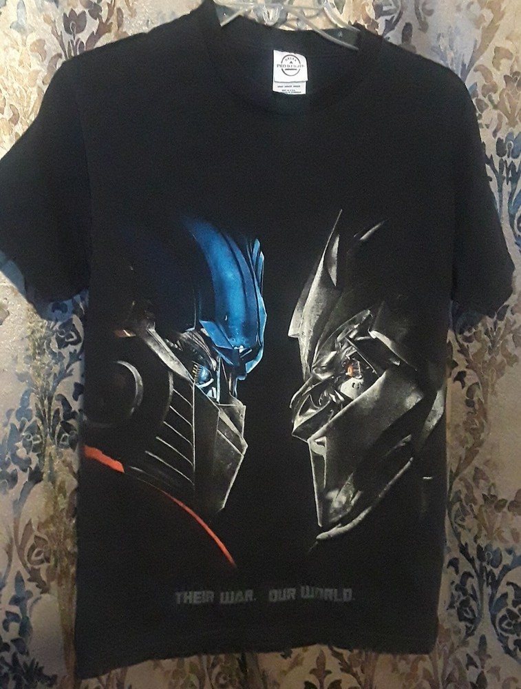 Vintage Transformers 2007 “Their War, Our World” Movie Promo Graphic T-Shirt HTF