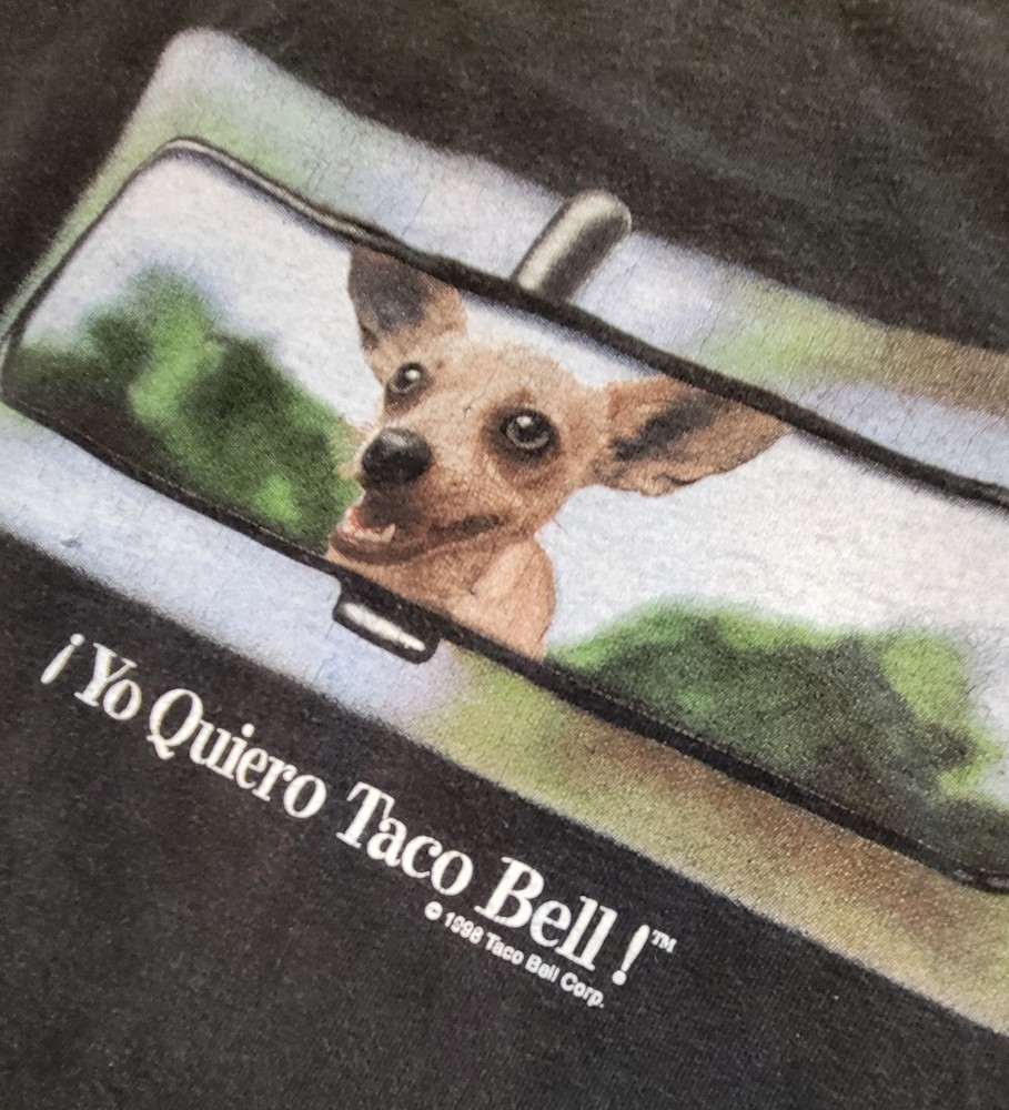 Vintage 1998 Taco Bell Yo Quiero Taco Bell! Chihuahua T-Shirt Large TULTEX Y2K L