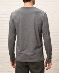 Pact Shirt Mens Large Gray Organic Cotton Softspun Long Sleeve Henley Casual